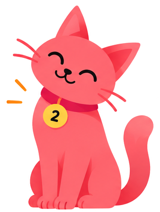 Beans, the pink cat who is digit two