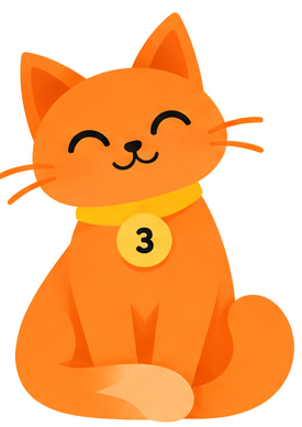 Clementine, the orange cat who is digit three
