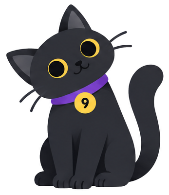 Onyx, the black cat who is digit nine