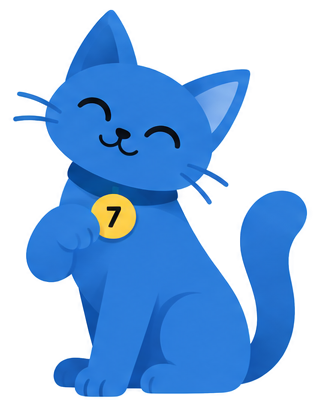 Storm, the blue cat who is digit seven